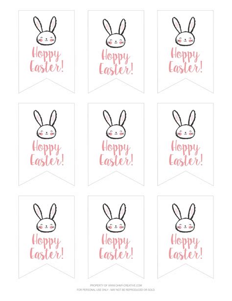 free printable easter bunny gift tags